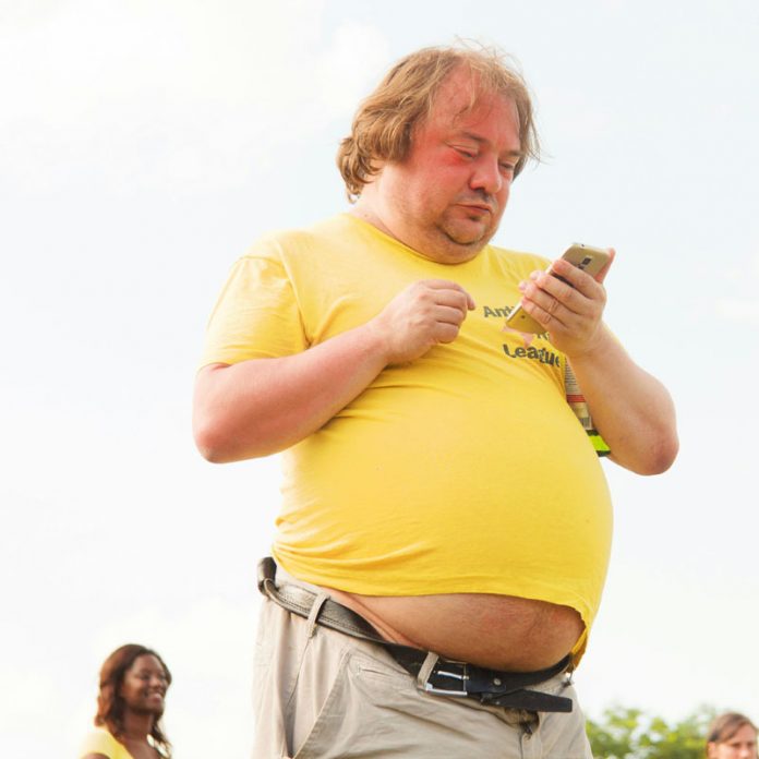 man with large belly