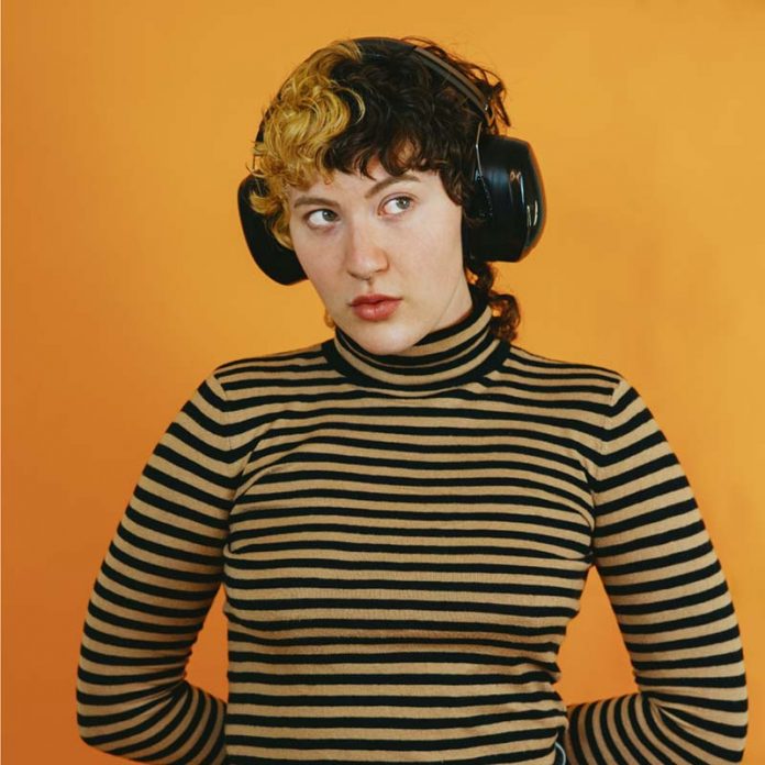 woman wearing headphones